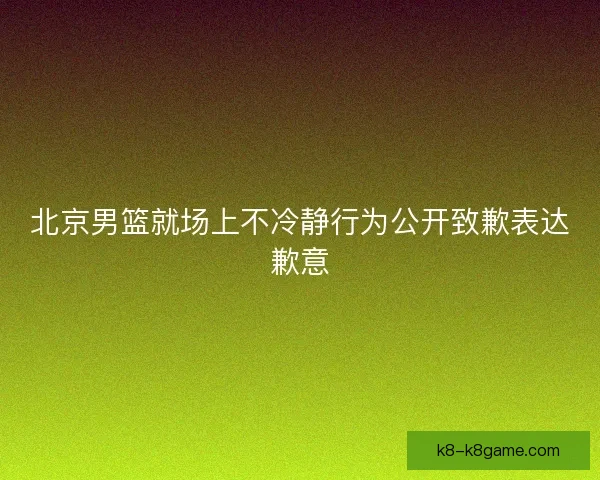 北京男篮就场上不冷静行为公开致歉表达歉意
